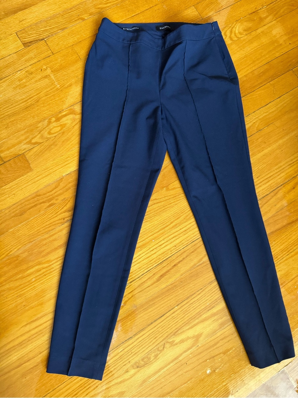 Like New Talbots Navy Blue High Waist Ankle Front Pleated Pants